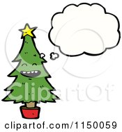 Poster, Art Print Of Thinking Christmas Tree Mascot