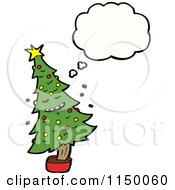 Poster, Art Print Of Thinking Christmas Tree Mascot