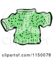 Cartoon Of A Green Christmas Sweater Royalty Free Vector Clipart