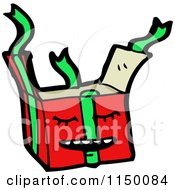 Cartoon Of A Christmas Gift Mascot Royalty Free Vector Clipart