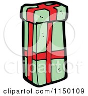 Cartoon Of A Christmas Gift Box Royalty Free Vector Clipart