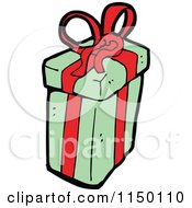 Cartoon Of A Christmas Gift Box Royalty Free Vector Clipart