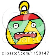 Cartoon Of A Christmas Bauble Ornament Mascot Royalty Free Vector Clipart