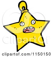 Cartoon Of A Star Christmas Bauble Ornament Mascot Royalty Free Vector Clipart