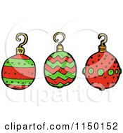 Cartoon Of Christmas Bauble Ornaments Royalty Free Vector Clipart