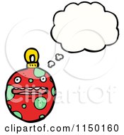 Poster, Art Print Of Thinking Christmas Bauble Ornament Mascot