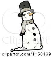 Cartoon Of A Christmas Snowman Royalty Free Vector Clipart