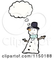 Poster, Art Print Of Thinking Christmas Snowman