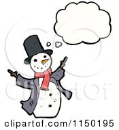 Poster, Art Print Of Thinking Christmas Snowman