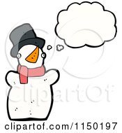 Poster, Art Print Of Thinking Christmas Snowman