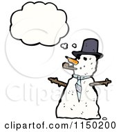 Poster, Art Print Of Thinking Christmas Snowman