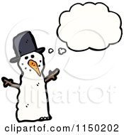 Poster, Art Print Of Thinking Christmas Snowman