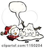 Cartoon Of A Thinking Winter Christmas Melting Snowman Royalty Free Vector Clipart