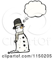 Poster, Art Print Of Thinking Christmas Snowman