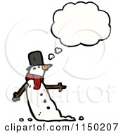 Poster, Art Print Of Thinking Christmas Snowman