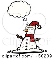 Poster, Art Print Of Thinking Christmas Snowman