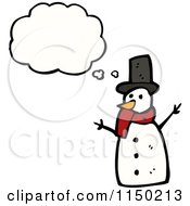 Poster, Art Print Of Thinking Christmas Snowman