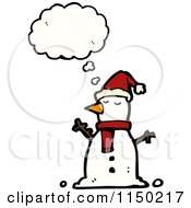 Poster, Art Print Of Thinking Christmas Snowman