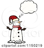 Poster, Art Print Of Thinking Christmas Snowman