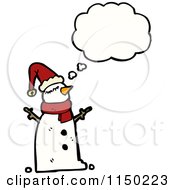 Poster, Art Print Of Thinking Christmas Snowman