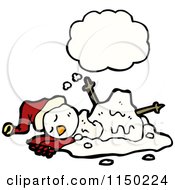 Poster, Art Print Of Thinking Winter Christmas Melting Snowman