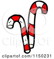 Cartoon Of Peppermint Christmas Candy Canes Royalty Free Vector Clipart