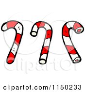 Cartoon Of Peppermint Christmas Candy Canes Royalty Free Vector Clipart
