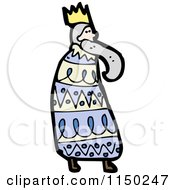 Cartoon Of One Of The Three Kings Royalty Free Vector Clipart by lineartestpilot