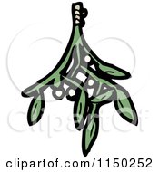 Cartoon Of Hanging Mistletoe Royalty Free Vector Clipart by lineartestpilot