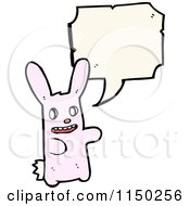 Cartoon Of A Talking Pink Rabbit Royalty Free Vector Clipart