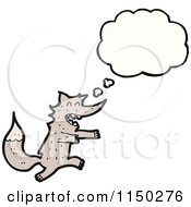 Cartoon Of A Thinking Wolf Royalty Free Vector Clipart