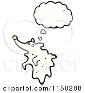 Cartoon Of A Thinking Ghost Dog Royalty Free Vector Clipart