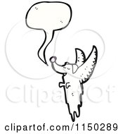 Cartoon Of A Thinking Ghost Dog Royalty Free Vector Clipart
