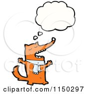 Cartoon Of A Thinking Fox Royalty Free Vector Clipart