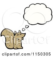 Cartoon Of A Thinking Squirrel Royalty Free Vector Clipart