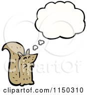 Cartoon Of A Thinking Squirrel Royalty Free Vector Clipart by lineartestpilot