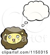 Cartoon Of A Thinking Lion Royalty Free Vector Clipart