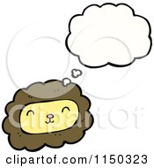Cartoon Of A Thinking Lion Royalty Free Vector Clipart
