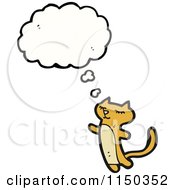 Cartoon Of A Thinking Orange Cat Royalty Free Vector Clipart