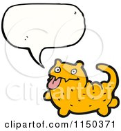 Cartoon Of A Thinking Orange Cat Royalty Free Vector Clipart