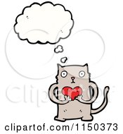 Cartoon Of A Thinking Cat Royalty Free Vector Clipart