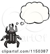 Cartoon Of A Thinking Beetle Royalty Free Vector Clipart
