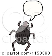 Cartoon Of A Thinking Beetle Royalty Free Vector Clipart