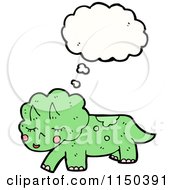 Poster, Art Print Of Thinking Green Triceratops