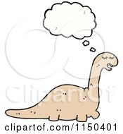 Cartoon Of A Thinking Dinosaur Royalty Free Vector Clipart