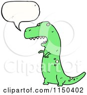 Cartoon Of A Thinking Green T Rex Royalty Free Vector Clipart