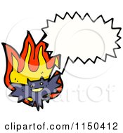Cartoon Of A Thining Fiery Vampire Bat Royalty Free Vector Clipart