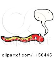 Cartoon Of A Thinking Red Snake Royalty Free Vector Clipart