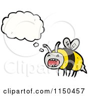 Cartoon Of A Thinking Bee Royalty Free Vector Clipart