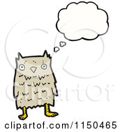 Cartoon Of A Thinking Owl Royalty Free Vector Clipart